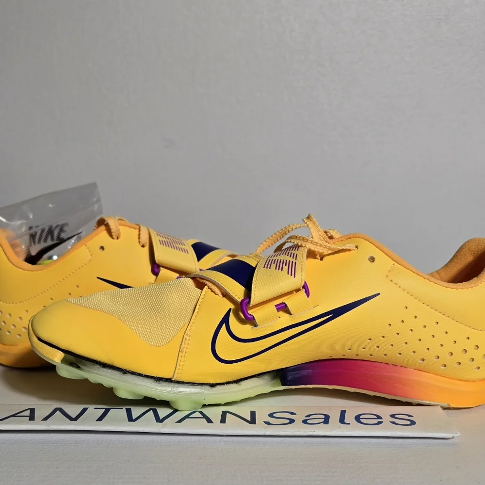 Nike Long Jump Elite Men's Size 9.5 Citron Pulse Indigo Burst Yellow FZ9326-800